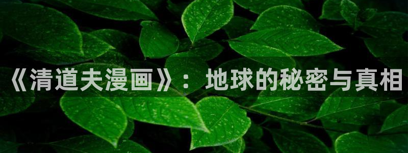 歪歪韩漫在线阅读：《清道夫漫画》：地球的秘密与真相